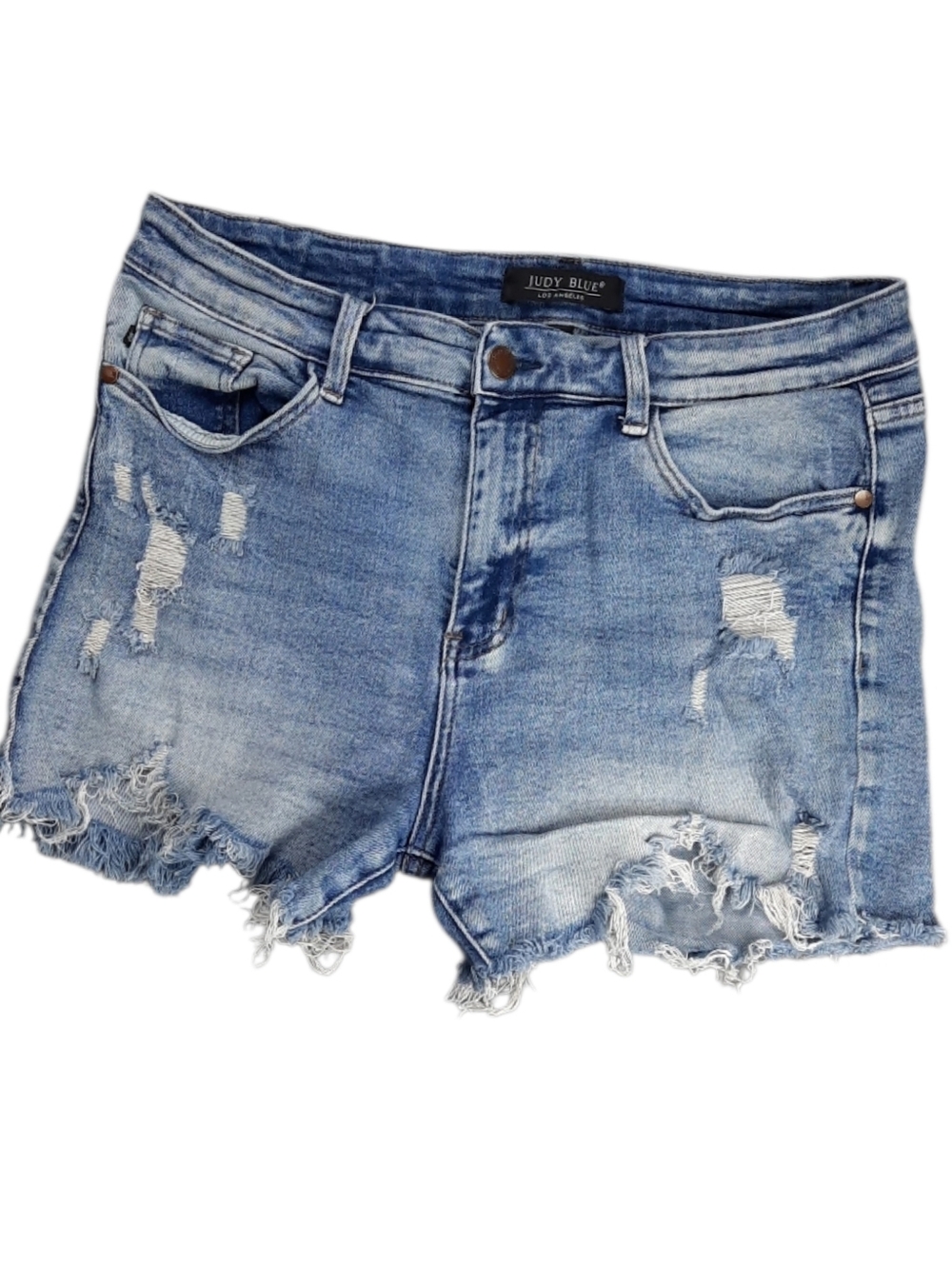 Judy Blue Distressed Denim Cut-off Blue Jean Shorts SZ XL